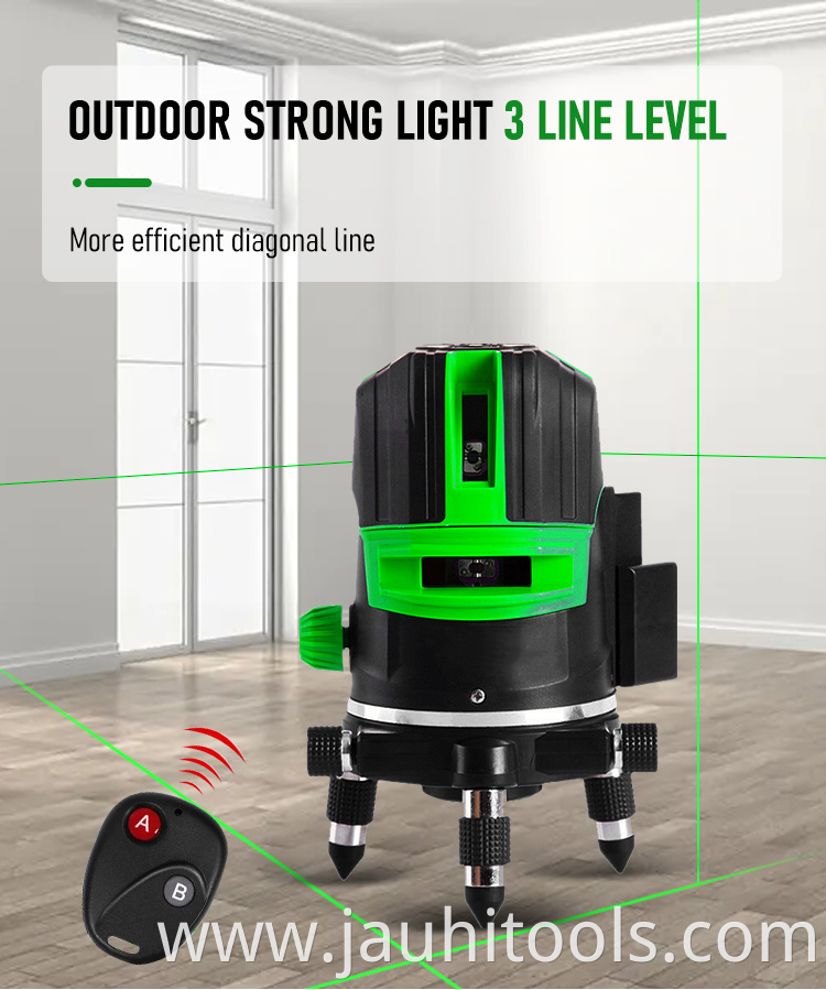 Laser Level Green Radius 3 Cross Lines Self-Leveling